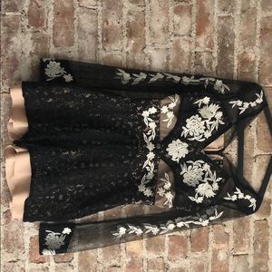 DesignLab Black Lace Romper/Jumpsuit